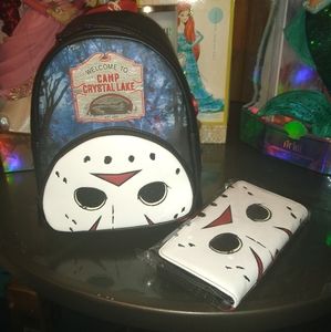 Loungefly Friday The 13th Mini Backpack + Wallet